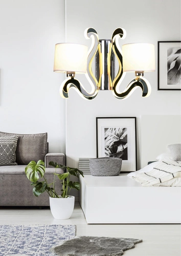 Kinkiet ścienny LED Ambrosia 1 chrom nowoczesny z abażurem do salonu i sypialni CANDELLUX