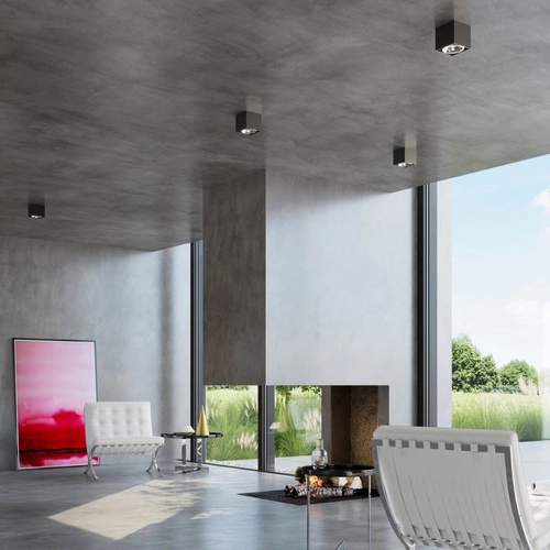 Plafon kwadratowy czarny BLAKE nowoczesny metalowy do kuchni salonu sypialni Sollux