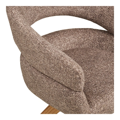 Krzesło Dover obrotowe do jadalni brązowe tapicerowane dąb naturalny