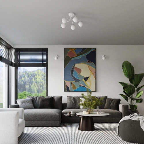 Żyrandol do salonu ASTRAL 5 biały minimalistyczny szklane kule nowoczesny Sollux Lighting