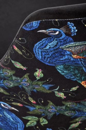 Krzesło do jadalni Arkansas czarne welurowe tapicerowane na drewnianych nogach nowoczesne Intesi