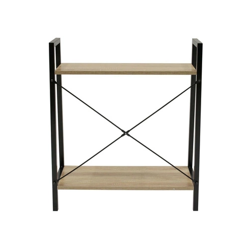 Regał metalowy Cilyan Intesi na książki do salonu nowoczesny naturalny czarny 60 cm