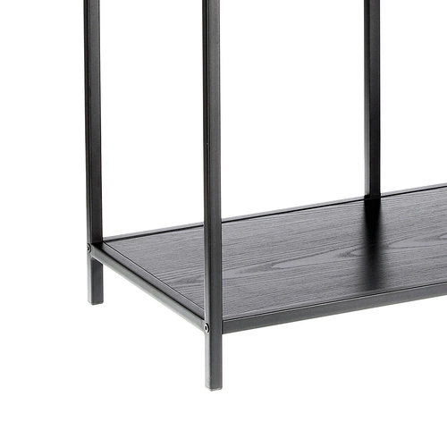 Regał na książki do salonu Seaford II czarny nowoczesny metalowy wysoki 77 cm Intesi