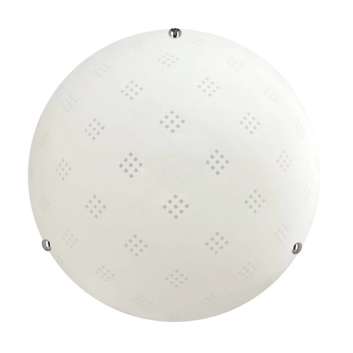 Plafon Fanusa plafon 30  chromowy 1x60W  E27 klosz biały z wzorem