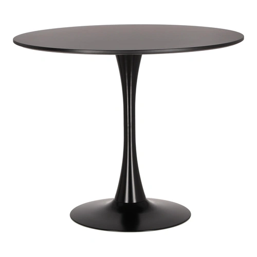 Stół okrągły 90 cm Simplet Skinny Black czarny nowoczesny do jadalni i kuchni na jednej nodze