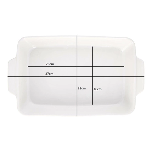 Ceramiczne naczynie do zapiekania Mazzoni 37 cm białe prostokątne z rączkami do lasagne Intesi