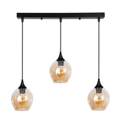 Lampa wisząca Aspa czarny 3x40W E27  klosz brązowy