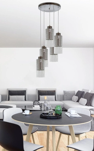 Lampa wisząca Libano 5x60W E27 okrągły  srebrny