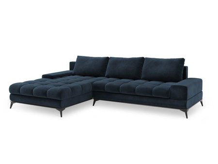 Narożnik z funkcją spania Deneb Royal Blue Velvet lewostronny
