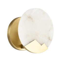 Kinkiet ścienny MARMO biały marmur i złoty mosiądz 20cm nowoczesny do salonu
