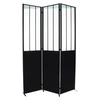 Parawan pokojowy loftowy Atelier 3-skrzydłowy składany czarny ze szkłem hartowanym 170 cm Atmosphera