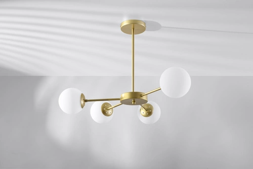 Lampa wisząca kula Mati złota do salonu i jadalni klasyczna 4-punktowa Candellux