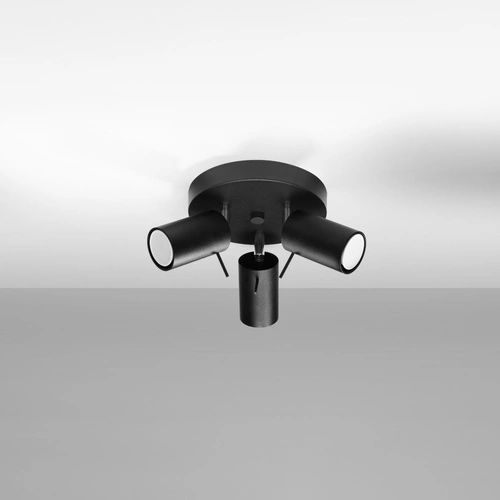 Plafon sufitowy czarny RING 3P nowoczesny metalowy do salonu kuchni lub sypialni