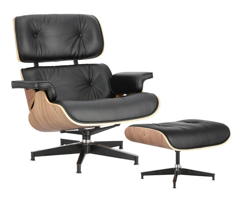 Fotel Vip Lounge Chair skórzany czarny obrotowy do salonu nowoczesny z podłokietnikami