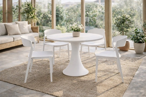 Krzesło Ribbon Intesi białe nowoczesne z tworzywa do jadalni i kuchni