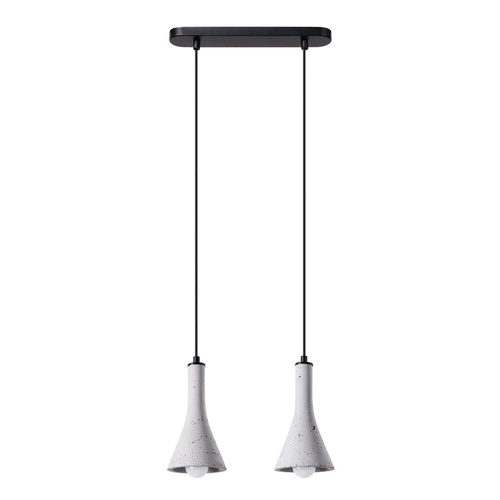 Lampa wisząca REA 2 beton szara nowoczesna 2-punktowa do jadalni nad stół SOLLUX LIGHTING
