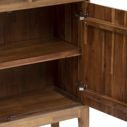 Regał na książki drewniany Sabor Atmosphera do salonu boho z szafką i półkami 95x190 cm