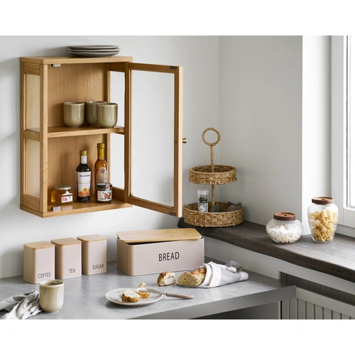 Zamora wisząca witryna szklana na alkohol do salonu dąb skandynawska