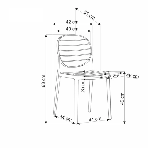 Krzesło do jadalni Mindi Intesi z tworzywa sztucznego czarne naturalne łatwe czyszczenie sztaplowane