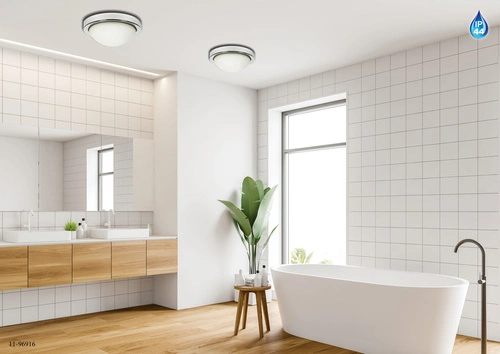 Plafon sufitowy Roda 28 cm okrągły szklany chrom IP44 do łazienki i kuchni CANDELLUX