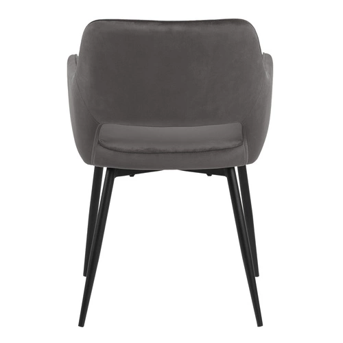 Krzesło do jadalni Ranja Actona tapicerowane szare z podłokietnikami nowoczesne glamour