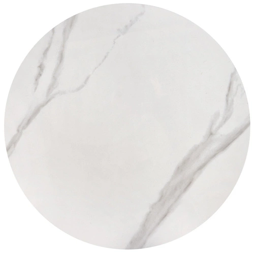 Zestaw 2 okrągłych stolików kawowych Mae biały marmur nowoczesny do salonu z legowiskiem