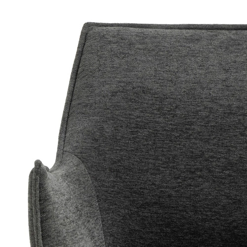 Krzesło tapicerowane Bonita szare z podłokietnikami do jadalni nowoczesne Actona