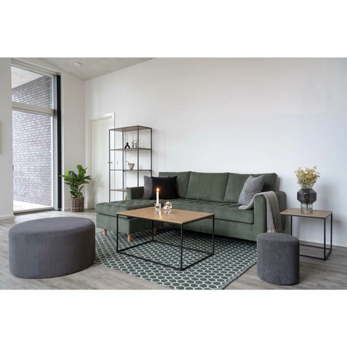 Stolik kawowy Vita prostokątny loftowy do salonu 90x60 cm drewniany z czarnymi nogami Intesi