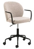 Fotel biurowy ergonomiczny Patricia Monza 60 beżowy bouclé obrotowy z podłokietnikami do biura