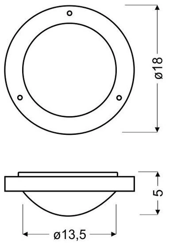 Plafon sufitowy Aquila szklany okrągły do łazienki i kuchni nowoczesny 18 cm nikiel