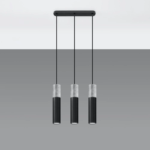 Lampa wisząca Borgio 3L czarna nowoczesna potrójna nad stół do salonu lub kuchni