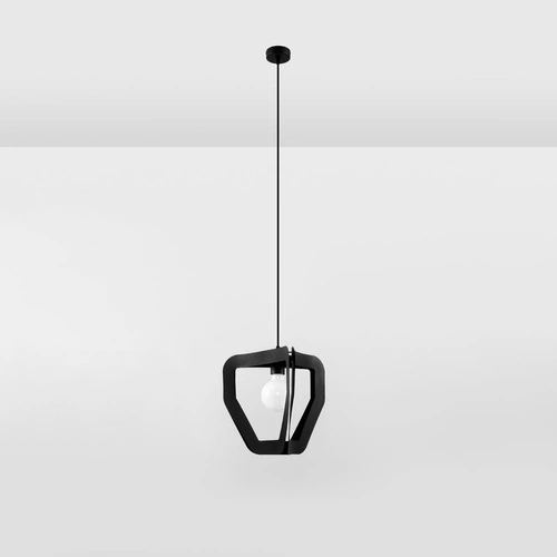 Lampa wisząca Tres czarna nowoczesna do salonu kuchni lub nad wyspę metalowa 33 cm