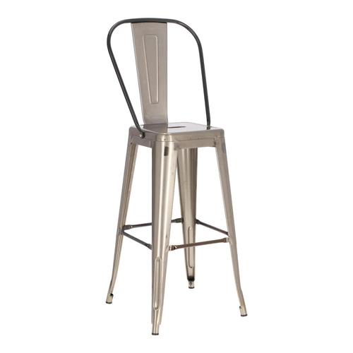 Hoker Paris Back 75cm metaliczny insp. Tolix OUTLET