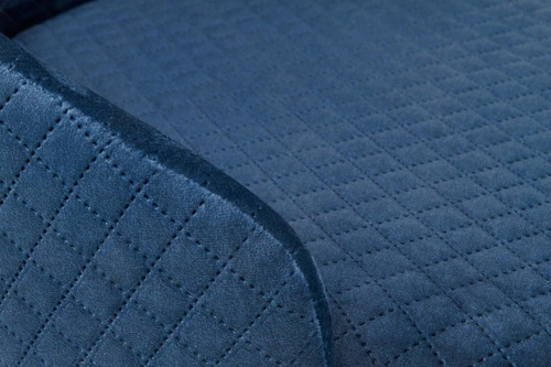 Krzesło tapicerowane welur Albe granatowe z podłokietnikami do jadalni Intesi