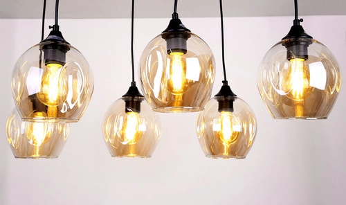 Lampa wisząca Aspa nowoczesna szklana 6-punktowa do salonu i jadalni regulowana