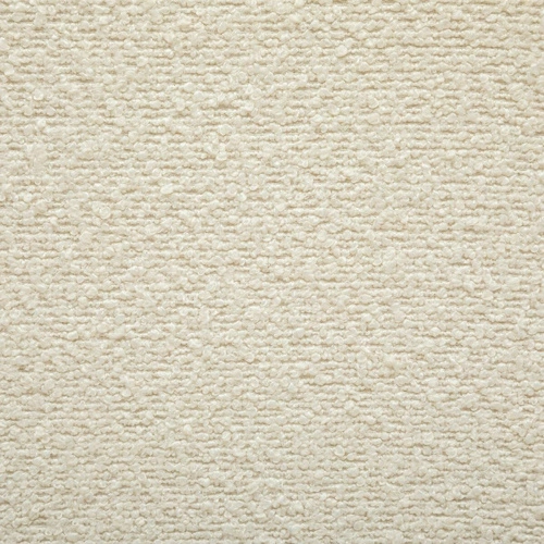 Podnóżek tapicerowany Sevi bouclé biały do salonu i sypialni w stylu skandynawskim Atmosphera