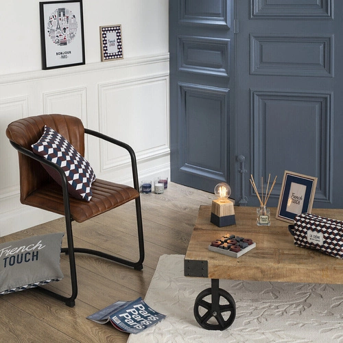 Stolik kawowy Silas mango prostokątny loftowy drewniany na kółkach do salonu 117 cm Atmosphera