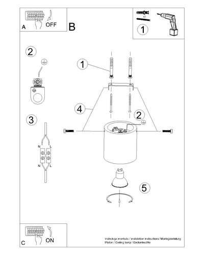 Plafon sufitowy ORBIS beton beżowy industrialny do kuchni i salonu nowoczesny 10 cm