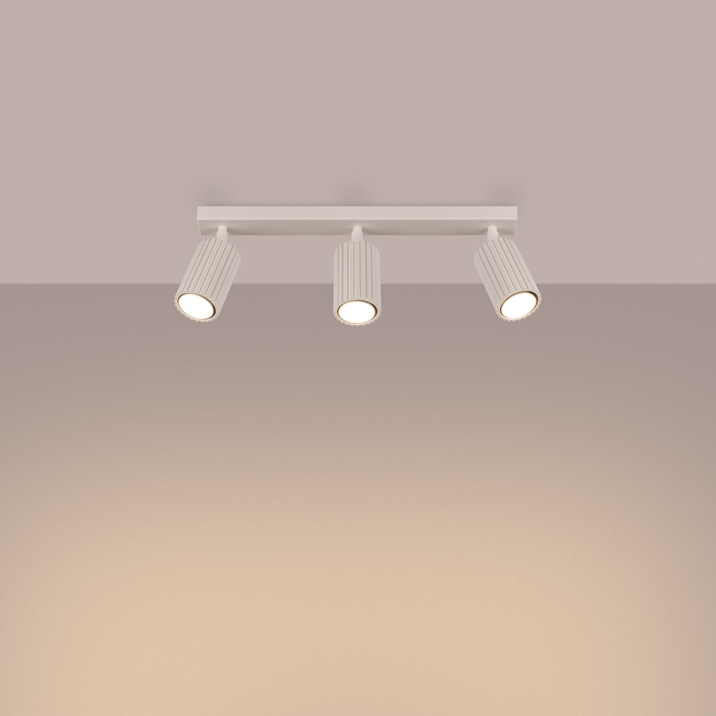 Plafon sufitowy KARBON 3L beżowy do salonu i sypialni minimalistyczny ruchomy glamour