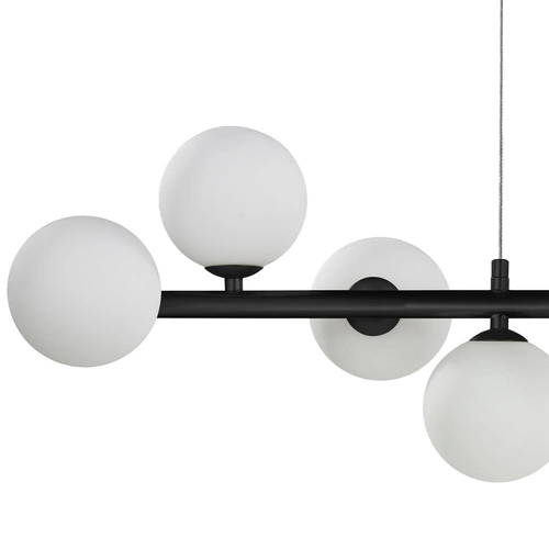 Lampa wisząca kula MINI MOON czarna szklana regulowana do salonu lub nad stół 100 cm