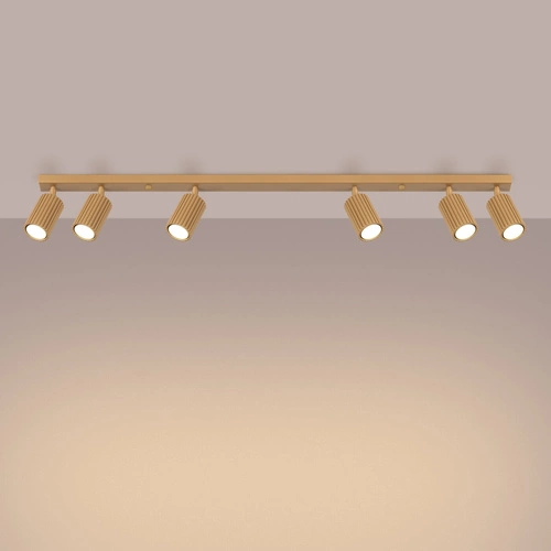 Plafon nowoczesny KARBON 6L złoty aluminiowy glamour ruchomy do salonu i sypialni