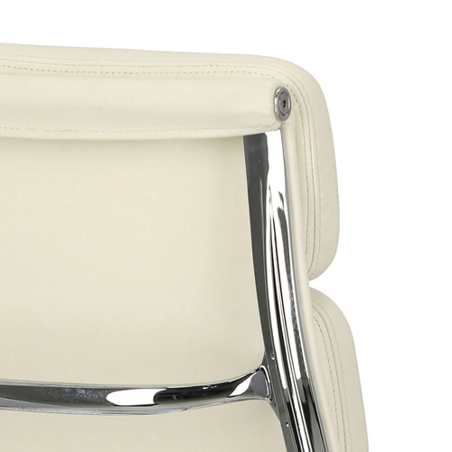 Fotel biurowy ergonomiczny CH2191 PREMIUM EA219 skóra naturalna biały obrotowy do biura