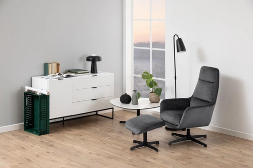 Stolik kawowy Barnsley S owalny szklano-ceramiczny czarny nowoczesny do salonu Actona