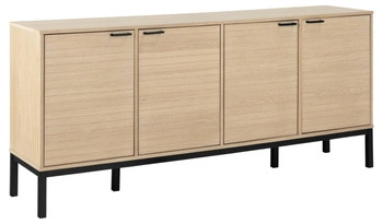 Komoda Kensington 180 cm dąb bielony nowoczesna na nóżkach z półkami do salonu Actona