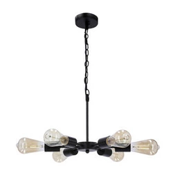 Lampa sufitowa Sparta czarna 6-punktowa vintage do salonu, kuchni lub nad stół