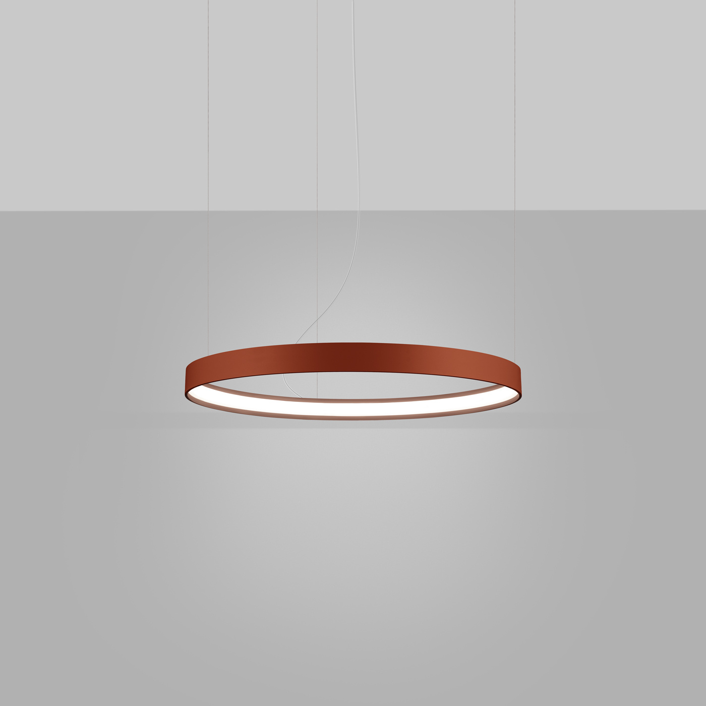 Nowoczesny żyrandol LED RIO 55 czerwony do salonu i jadalni regulowany ściemniany