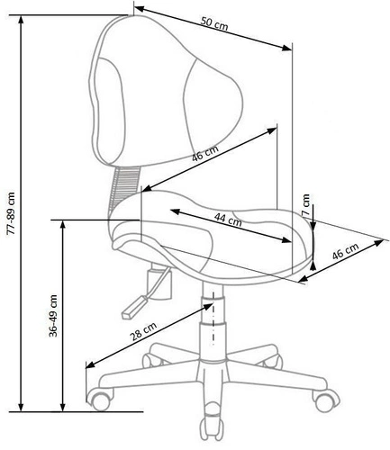 Fotel biurowy ergonomiczny dla dziecka Lash Intesi obrotowy tapicerowany zielony do nauki