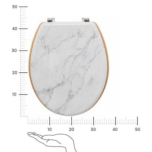 Deska sedesowa Abby z duroplastu biały marmur do toalety nowoczesna