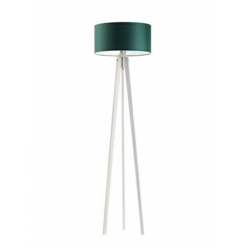 Lampa podłogowa trójnóg Miami glamour z abażurem butelkowa zieleń do salonu Lysne