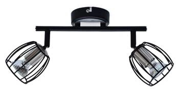 Lampa sufitowa Zonk listwa 2x3W LED GU10 czarny matowy+satyna nikiel